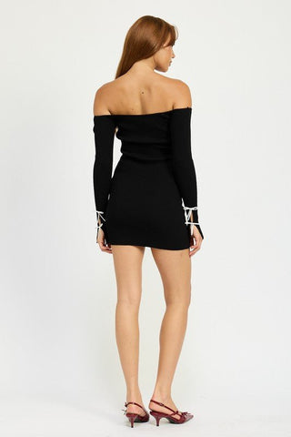 Off Shoulder Bodycon Dress from Mini Dresses collection you can buy now from Fashion And Icon online shop