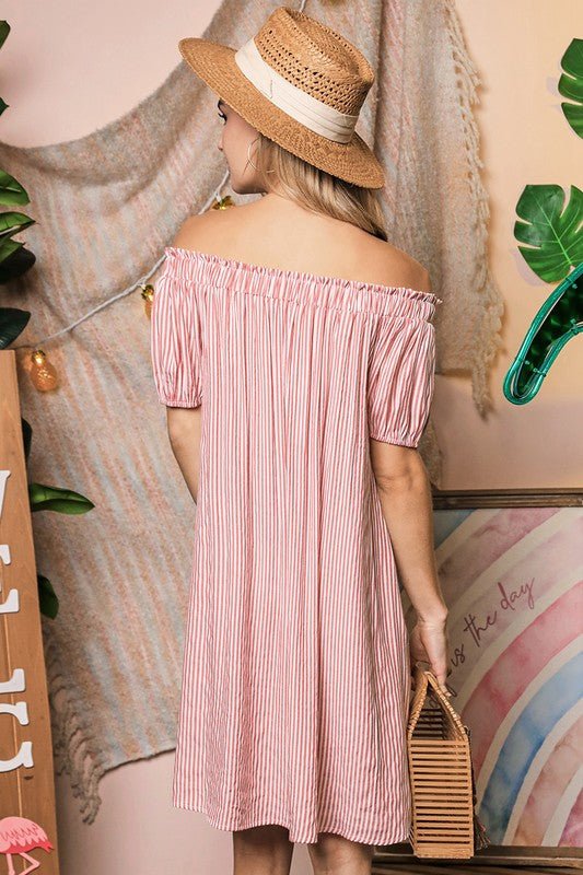Off Shoulder Button Down Dress from Off Shoulder Dress collection you can buy now from Fashion And Icon online shop