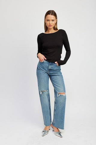 OPEN BACK TOP WITH TWIST DETAIL from collection you can buy now from Fashion And Icon online shop