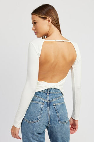 OPEN BACK TOP WITH TWIST DETAIL from collection you can buy now from Fashion And Icon online shop