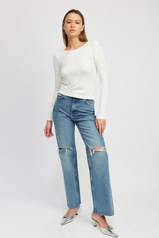 OPEN BACK TOP WITH TWIST DETAIL from collection you can buy now from Fashion And Icon online shop