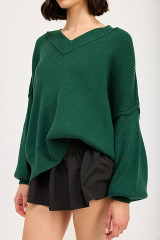 Oversized V - Neck Sweater from Sweaters collection you can buy now from Fashion And Icon online shop