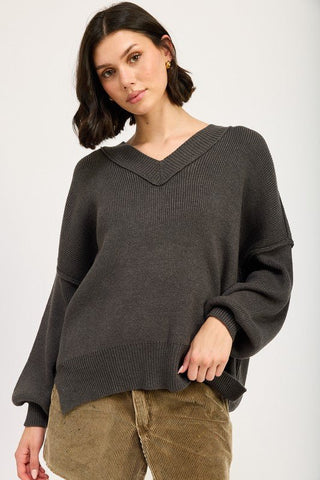 Oversized V - Neck Sweater from Sweaters collection you can buy now from Fashion And Icon online shop