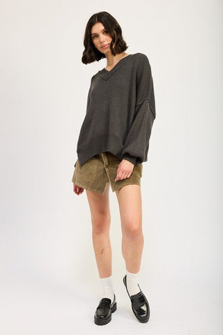 Oversized V - Neck Sweater from Sweaters collection you can buy now from Fashion And Icon online shop
