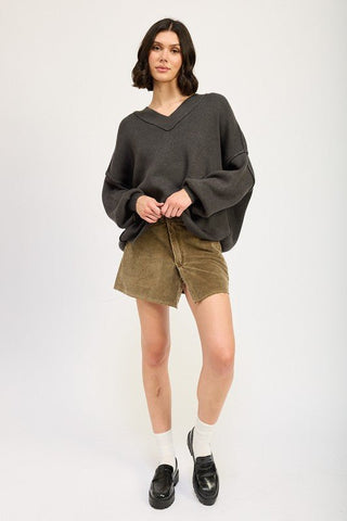Oversized V - Neck Sweater from Sweaters collection you can buy now from Fashion And Icon online shop