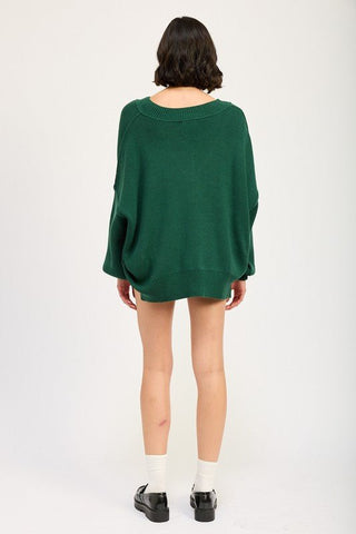 Oversized V - Neck Sweater from Sweaters collection you can buy now from Fashion And Icon online shop