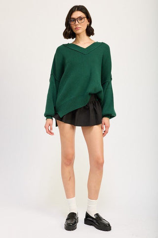 Oversized V - Neck Sweater from Sweaters collection you can buy now from Fashion And Icon online shop