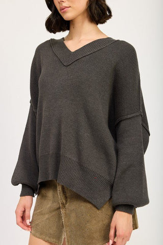 Oversized V - Neck Sweater from Sweaters collection you can buy now from Fashion And Icon online shop