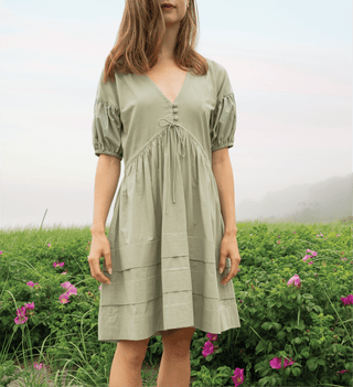 floral Poet Puff Sleeve Floral Midi Dress — side view