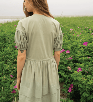 floral Poet Puff Sleeve Floral Midi Dress — lifestyle shot