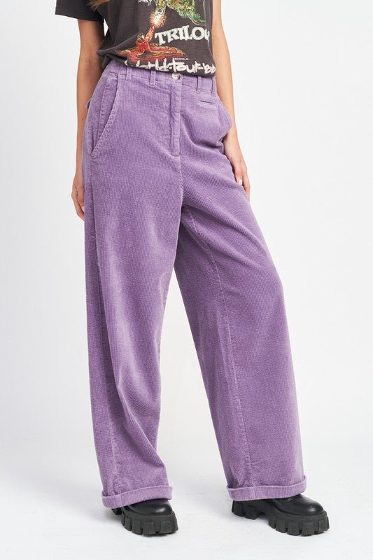 Purple Wide Leg Corduroy Pants from Pants collection you can buy now from Fashion And Icon online shop