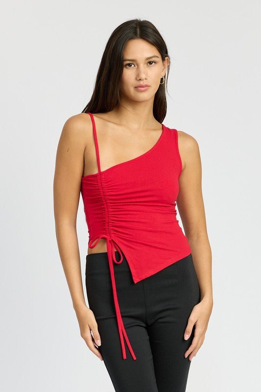 Red One Shoulder Top from Crop Tops collection you can buy now from Fashion And Icon online shop