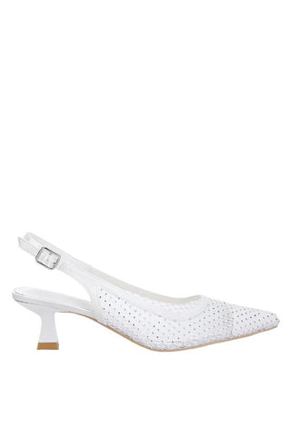 Rhinestone Slingback Kitten Heels from Mule collection you can buy now from Fashion And Icon online shop