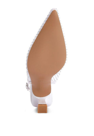 Rhinestone Slingback Kitten Heels from Mule collection you can buy now from Fashion And Icon online shop