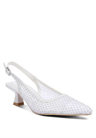 Rhinestone Slingback Kitten Heels from Mule collection you can buy now from Fashion And Icon online shop