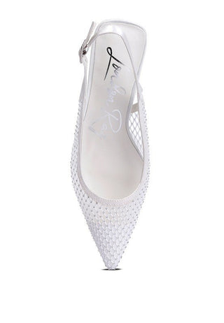 Rhinestone Slingback Kitten Heels from Mule collection you can buy now from Fashion And Icon online shop