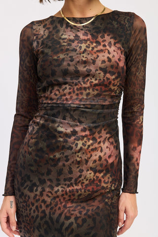 Rihanna Open Back Animal Print Dress from Bodycon Mini Dress collection you can buy now from Fashion And Icon online shop