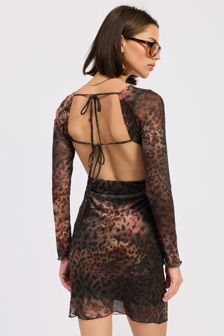 Rihanna Open Back Animal Print Dress from Bodycon Mini Dress collection you can buy now from Fashion And Icon online shop