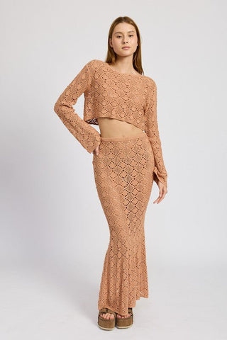 Rose Crochet Maxi Skirt from Maxi Skirts collection you can buy now from Fashion And Icon online shop