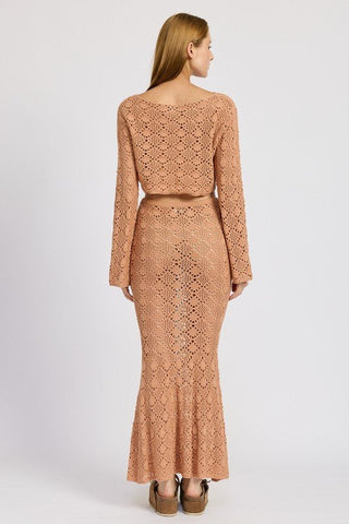 Rose Crochet Maxi Skirt from Maxi Skirts collection you can buy now from Fashion And Icon online shop