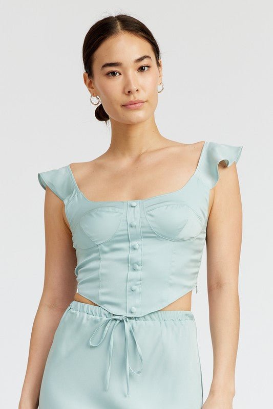 Satin Bustier Top from Crop Tops collection you can buy now from Fashion And Icon online shop