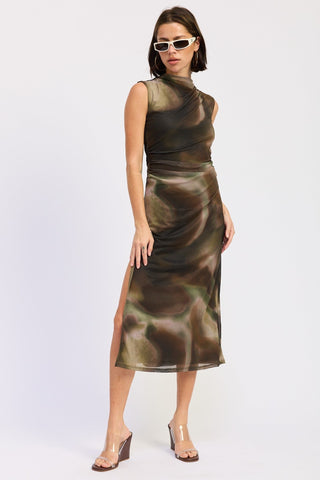 Solange Mock Neck Midi Dress from Sleeveless Midi Dress collection you can buy now from Fashion And Icon online shop