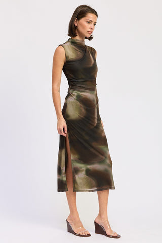 Solange Mock Neck Midi Dress from Sleeveless Midi Dress collection you can buy now from Fashion And Icon online shop