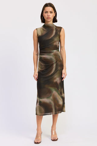 Solange Mock Neck Midi Dress from Sleeveless Midi Dress collection you can buy now from Fashion And Icon online shop