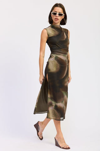 Solange Mock Neck Midi Dress from Sleeveless Midi Dress collection you can buy now from Fashion And Icon online shop
