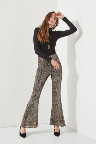 Sparkly High Waisted Sequin Pants from Flare Pants collection you can buy now from Fashion And Icon online shop