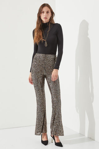 Sparkly High Waisted Sequin Pants from Flare Pants collection you can buy now from Fashion And Icon online shop