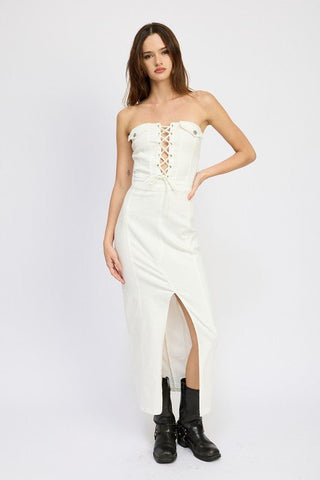 Strapless corset dress from Midi Dresses collection you can buy now from Fashion And Icon online shop