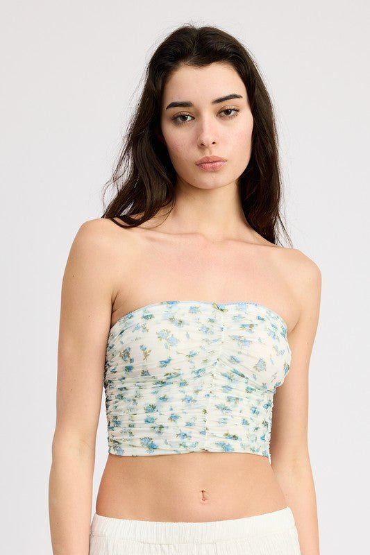 Strapless Floral Top from Crop Tops collection you can buy now from Fashion And Icon online shop