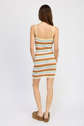 Striped Crochet Dress from Mini Dresses collection you can buy now from Fashion And Icon online shop