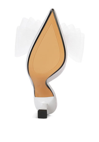 Stylish Pointed Toe Bow Kitten Heel Mules from Mule collection you can buy now from Fashion And Icon online shop