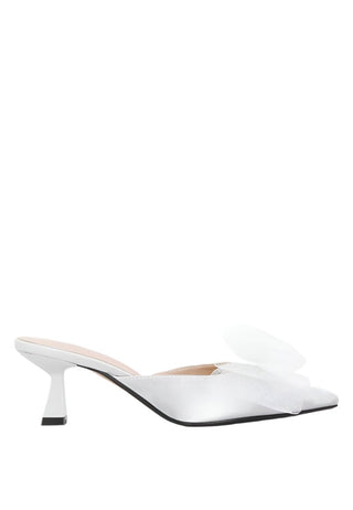Stylish Pointed Toe Bow Kitten Heel Mules from Mule collection you can buy now from Fashion And Icon online shop