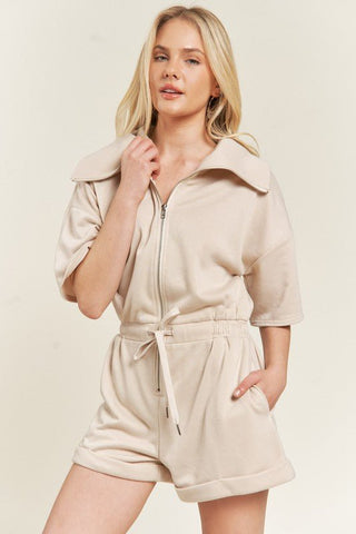 TERRY ZIP FRONT ROMPER from collection you can buy now from Fashion And Icon online shop