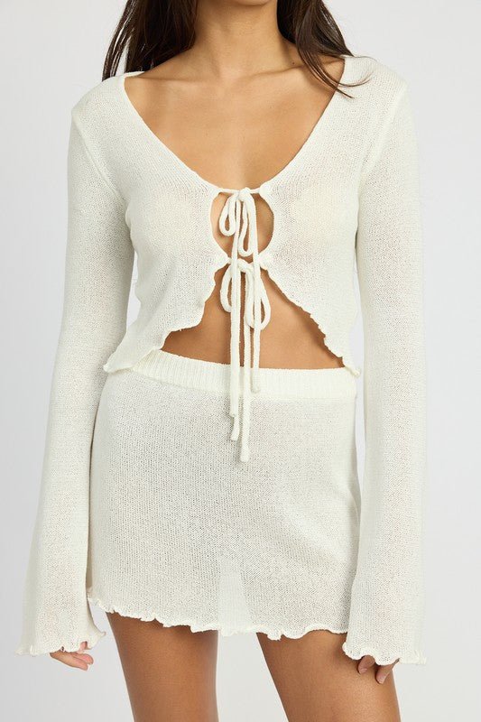 Tie Front Crochet Cardigan from Knit Tops collection you can buy now from Fashion And Icon online shop