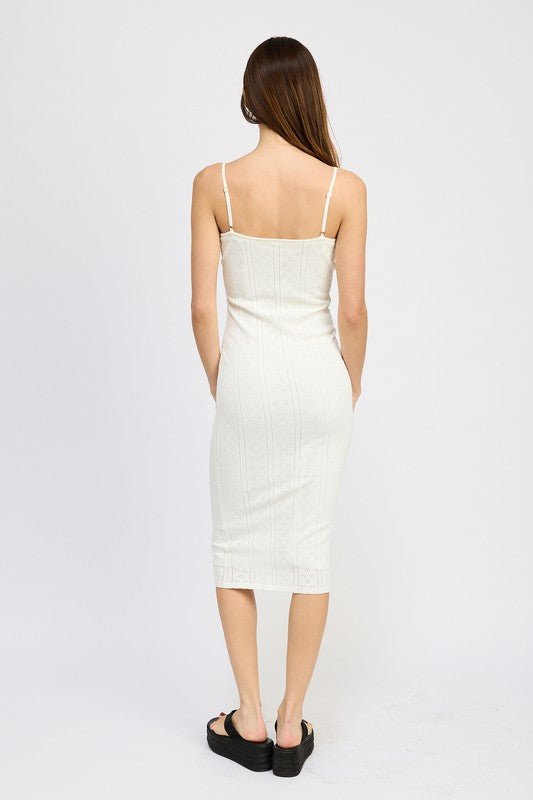 White Ribbed Bodycon Dress from Midi Dresses collection you can buy now from Fashion And Icon online shop