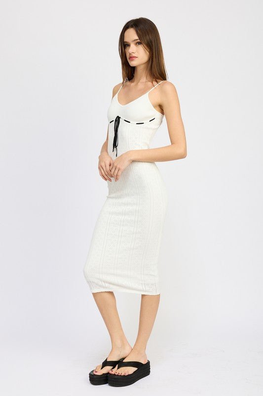 White Ribbed Bodycon Dress from Midi Dresses collection you can buy now from Fashion And Icon online shop