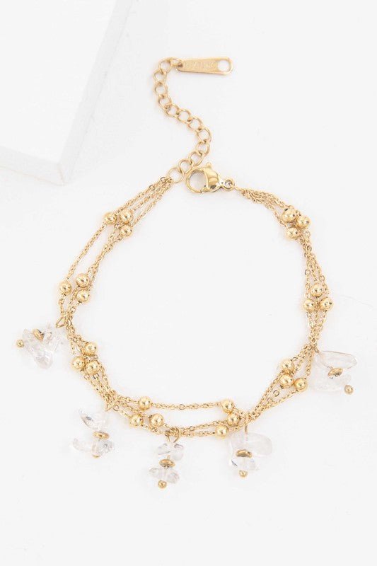 14k Gold Plating Layered Chain Bracelet from Bracelets collection you can buy now from Fashion And Icon online shop