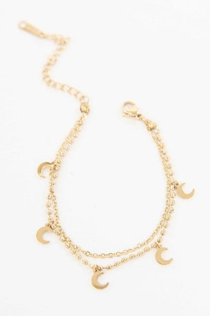 14k Gold Plating Moon Bracelet from Bracelets collection you can buy now from Fashion And Icon online shop