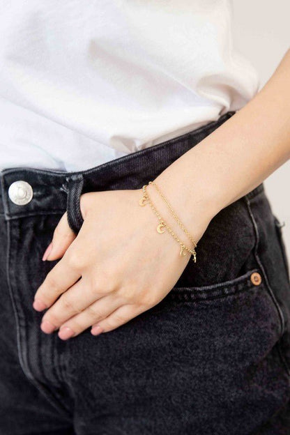 14k Gold Plating Moon Bracelet from Bracelets collection you can buy now from Fashion And Icon online shop