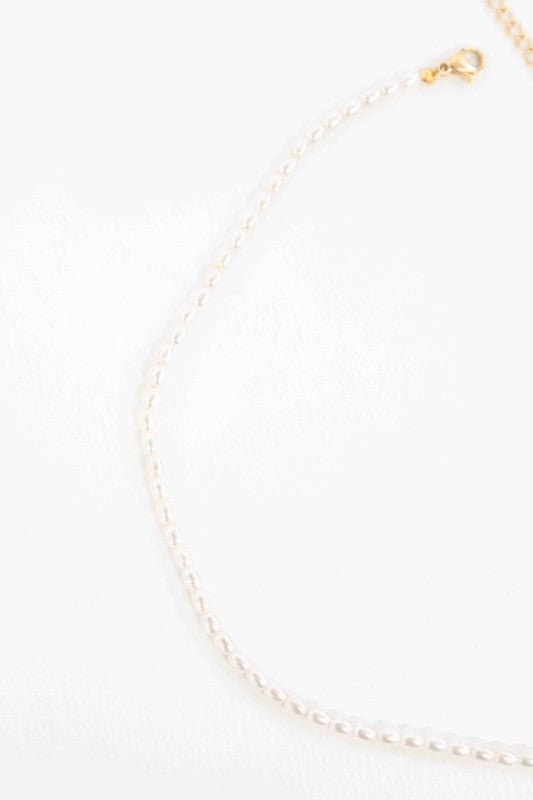 14k Gold Plating Pearl Choker Necklace from Necklaces collection you can buy now from Fashion And Icon online shop