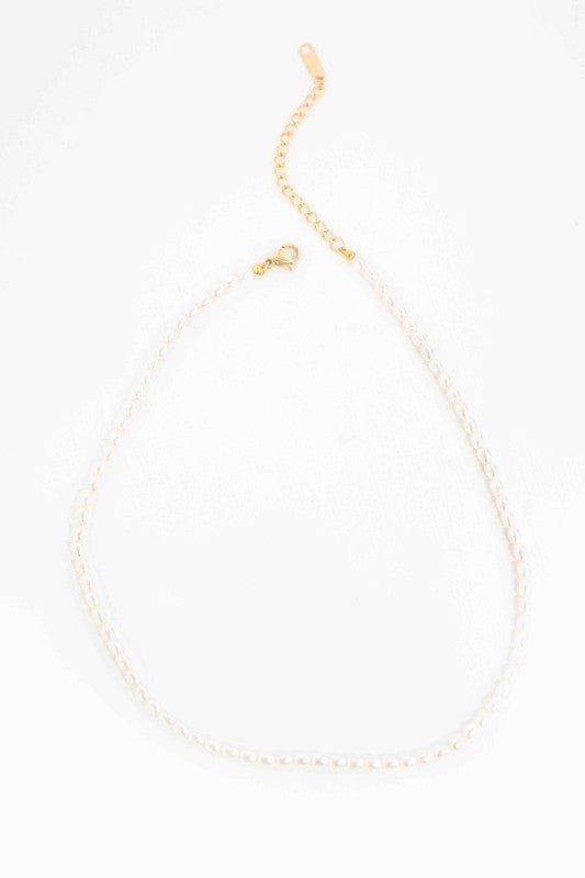 14k Gold Plating Pearl Choker Necklace from Necklaces collection you can buy now from Fashion And Icon online shop