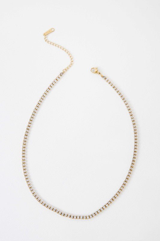 14k Gold Plating Tennis Necklace from Necklaces collection you can buy now from Fashion And Icon online shop