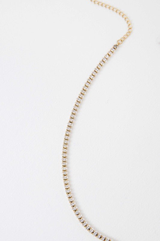 14k Gold Plating Tennis Necklace from Necklaces collection you can buy now from Fashion And Icon online shop