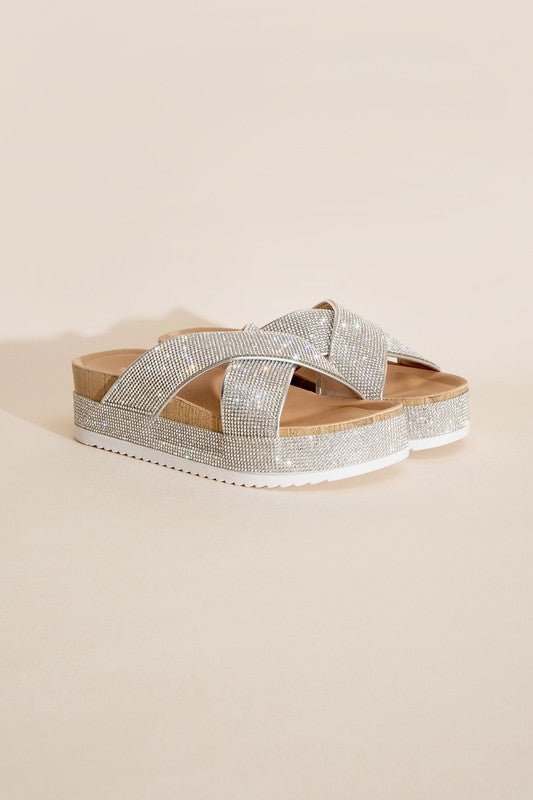 APOLLO-1 Rhinestone Slides from collection you can buy now from Fashion And Icon online shop