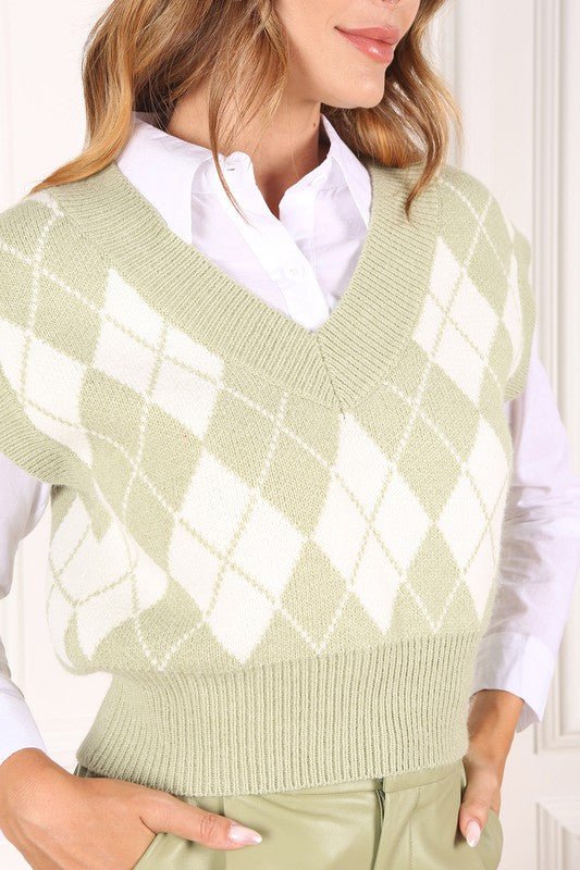 Argyle Sweater Vest from Knit Vests collection you can buy now from Fashion And Icon online shop