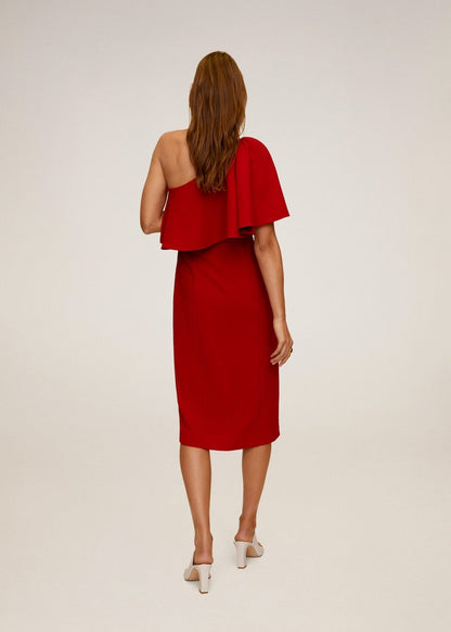 Asymmetrical Ruffle Midi Dress from Midi Dresses collection you can buy now from Fashion And Icon online shop